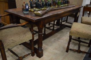 A good small oak refectory dining table.