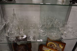 Cut glass ware to include decanters, drinking glasses, candlesticks etc.