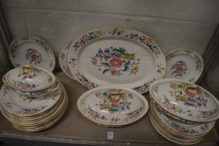 A comprehensive Royal Worcester dinner service painted with sprays of flowers.