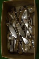 A quantity of silver flatware.