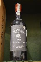 A bottle of Porto Calem 1963 vintage port.