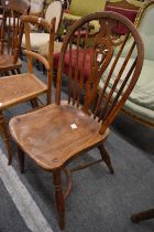 A 19th century yew and elm splat back chair.