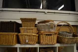 A large quantity of baskets.