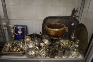 A large quantity of plated items etc.