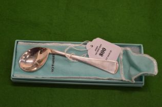 A Tiffany & Co spoon, boxed.