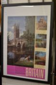 A framed advertising poster for Oxford.