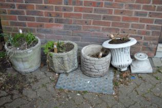 Four various garden planters (one broken).