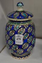 A Kutahya jar and cover.