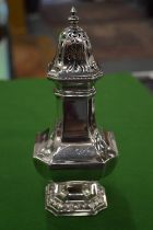 A good large silver pedestal sugar castor.