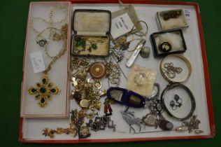A group of silver and costume jewellery and collectables.