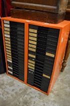 A multi-drawer filing cabinet.
