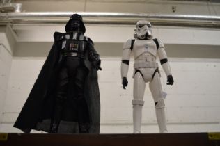 Star Wars, two large action figures Darth Vader and A Storm Trooper.