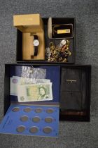 Costume jewellery, leather wallets, collectables etc.