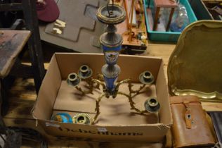 A Sevres style five branch candelabra.