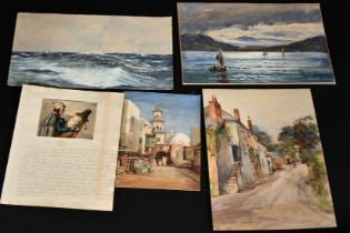 A collection of 19th/20th Century watercolours by S J Beer and others, all unframed, (17).