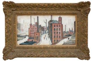 Laurence Stephen Lowry, R.A. (1887-1976), 'Industrial Sketch', figures in an Industrial Landscape,