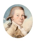 Attributed to Philip Jean (1755-1802), a miniature portrait of a young gentleman, watercolour and