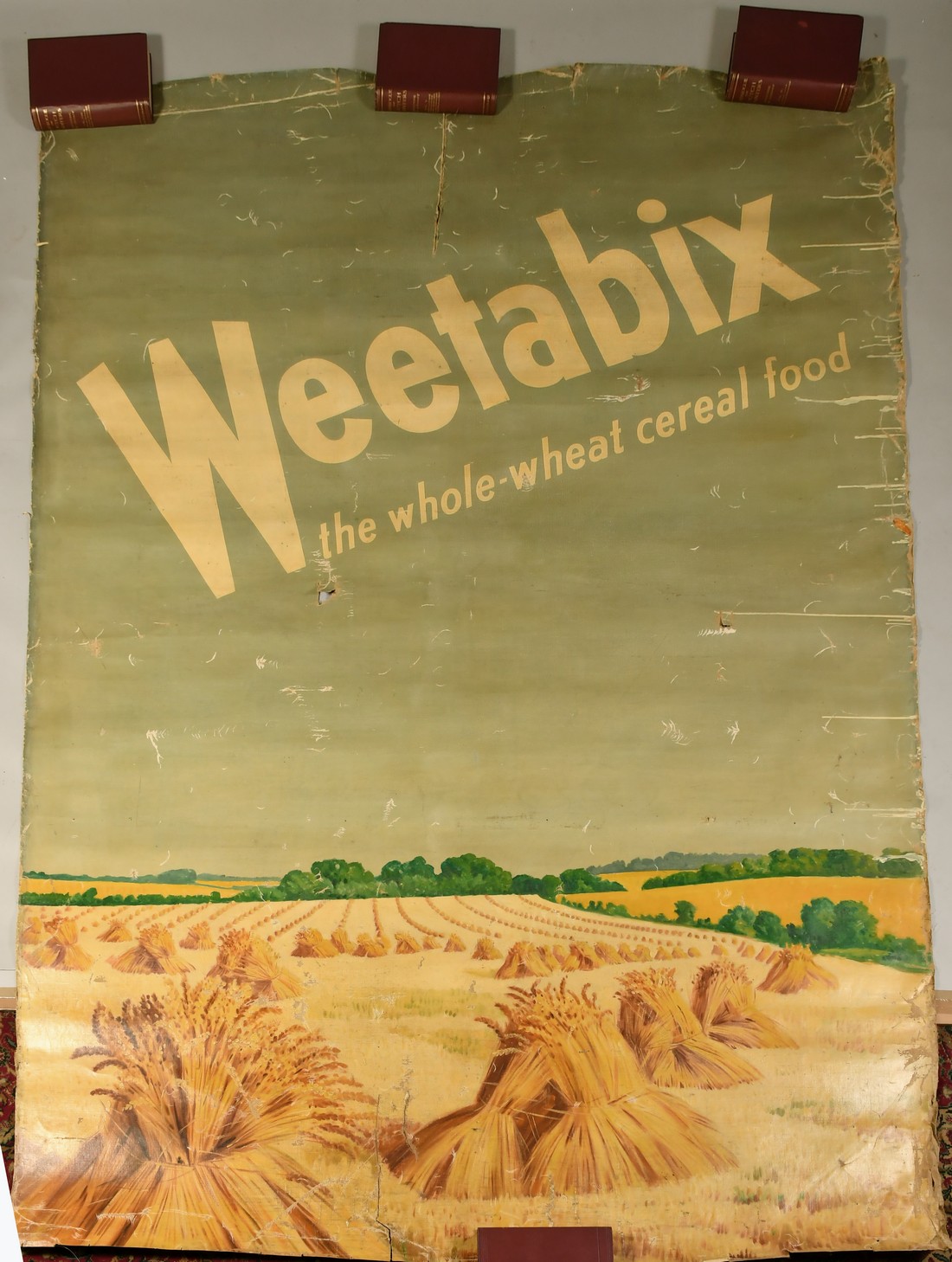 English School, Circa 1950, a large oil on canvas advertising poster for Weetabix 'The Whole-Wheat - Image 2 of 2