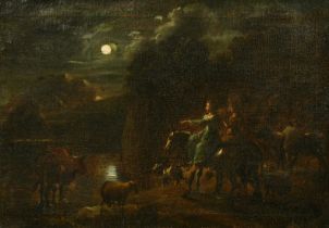 Circle of Adam Colonia, probably late 17th / Early 18th Century Dutch School, figures on horseback