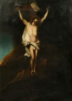 After the Old Master from the Borghese Gallery and Museum, Christ on the cross, oil on canvas, 31.5"