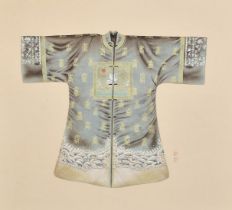 Early to Mid-20th Century Chinese School, a fine study of a design for a court robe, watercolour and