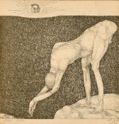 After Paul Klee, 'Ein Mann Versinkt vor der Krone', photomechanical print, possibly collotype,