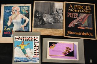 A collection of original commercial artwork, various dates and subjects, all unframed, (7).