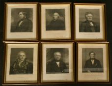 A collection of twenty-nine mid-19th Century framed engravings of notable scientists with