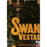 English School, Circa 1950, a large oil on canvas advertising poster for 'Swan Vestas' a Bryant