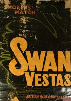 English School, Circa 1950, a large oil on canvas advertising poster for 'Swan Vestas' a Bryant