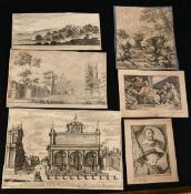 A small collection of Old Master prints by or after Dirk Stoop, Cades, Perelle and others, unframed,