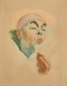 Armand Henrion (1875-1958), a pair of scenes of Pierrot, one smoking a cigarette and the other