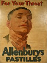English School, Circa 1950, 'For Your Throat', A large Allenburys Pastilles oil on canvas