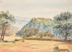 Late 19th Century a view of an Indian fort, watercolour, indistinctly inscribed verso, 9.75" x 13.