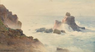 John Farquarson (1865-1931), a collection of three coastal views, watercolour, each signed, the