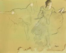 After Degas, ballet dancers at the barre, collotype heightened in white, 17.5" x 23.5" (45 x 59.5cm)