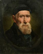 19th Century Continental School, a portrait of a gentleman with a beard, possibly a holy man, oil on