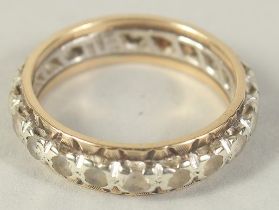 A 9CT GOLD SPINEL STONES FULL ETERNITY RING