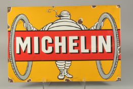 A LARGE MICHELIN ENAMEL SIGN. 12ins x 23ins.