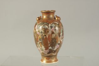 A SMALL JAPANESE SATSUMA VASE. 5ins high.