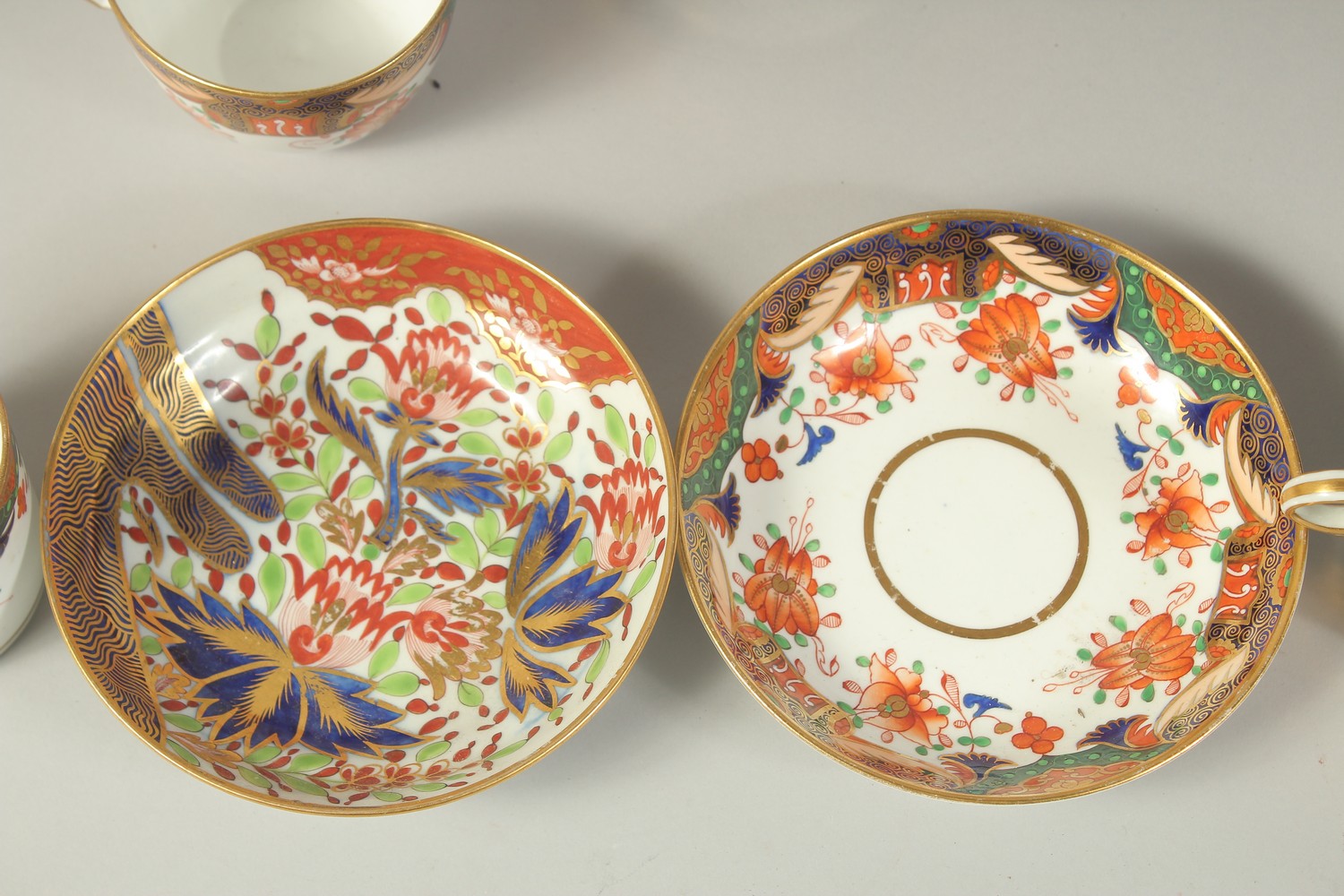 A SPODE IMARI PATTERN COFFEE CAN, TEACUP AND SAUCER, painted with pattern 1645, and a Chamberlain' - Image 4 of 4