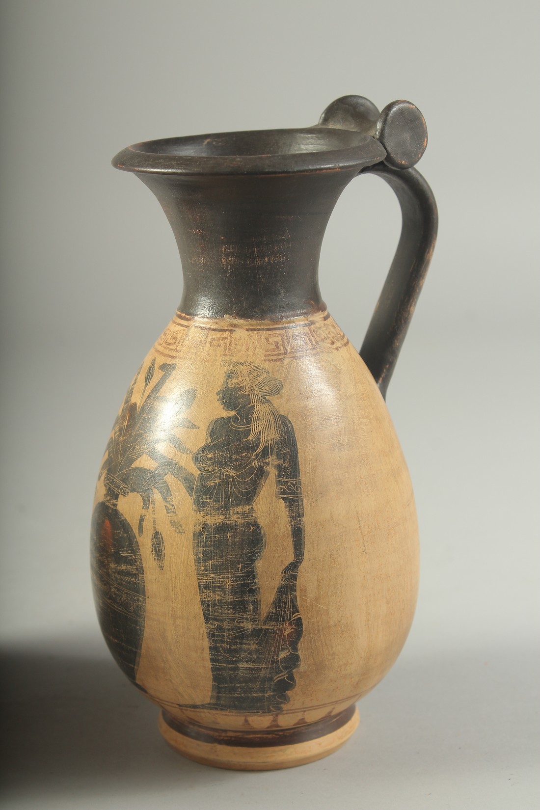 A GRAND TOUR POTTERY EWER 6ins long, and a JUG 7ins high. - Image 5 of 6