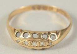 AN 18CT GOLD VICTORIAN DIAMOND FIVE STONE RING