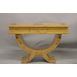 A GOOD DECO DESIGN CONSOLE TABLE with single drawer. 4ft long x 2ft 8ins high.