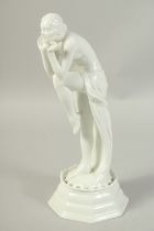 A ROSENTHAL WHITE FIGURE OF A DANCER. Circa. 1925. 30cm high.