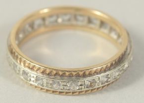 A 9CT GOLD SPINEL STONES FULL ETERNITY RING