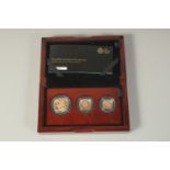 THE ROYAL MINT. THE SOVEREIGN 2014 THREE COIN PREMIUM GOLD PROOF SET. No. 169. Double sovereign,