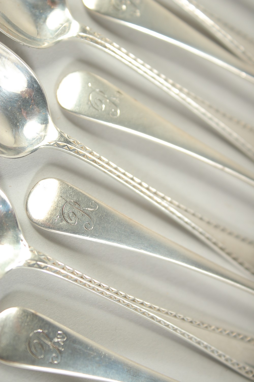 A SET OF TEN SILVER TEA SPOONS. Birmingham 1900. - Image 2 of 5