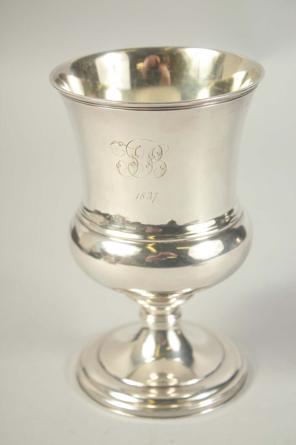 A GEORGE III SILVER HARE COURSING GOBLET. Edinburgh 1817.