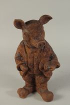 A CAST IRON PIG DOORSTOP. 18ins high.